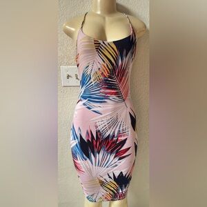 Black Bead Tropical Print Maxi Dress beach boho bodycon sexy